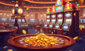 Online casino games promotional banner with glowing jackpot concept